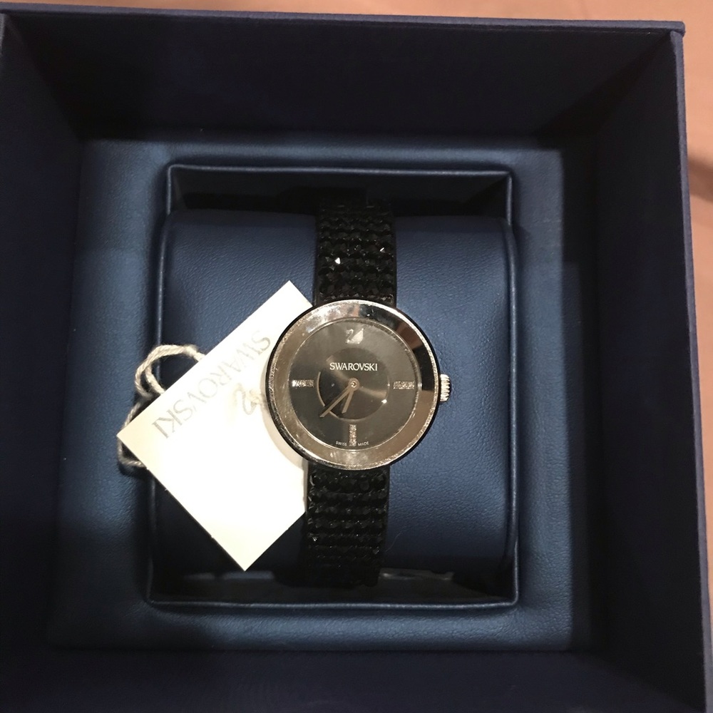 Swarovski black crystal watch